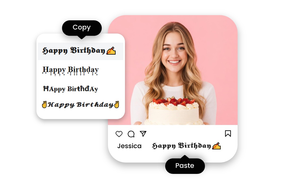 Create stylish text for social media post with Fotor font generator