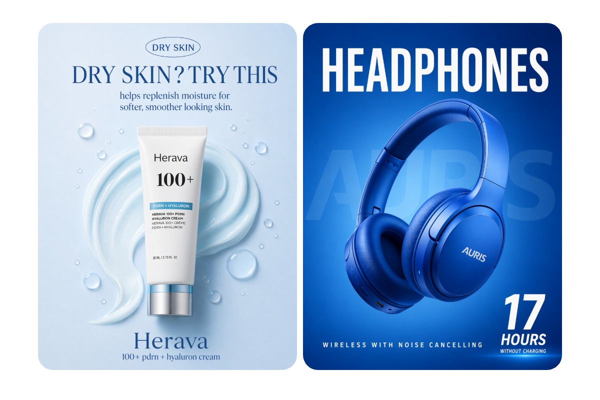 Create two catchy product posters with Ideogram 4