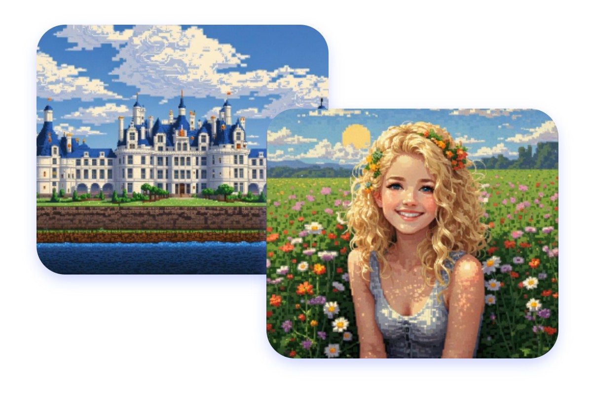 Create virtual pixel architectures and characters