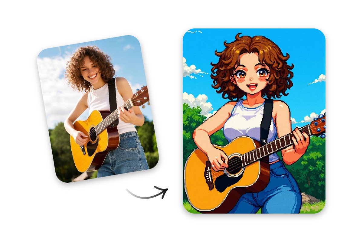 Pixel Art Bild aus Foto mit Fotor erstellen