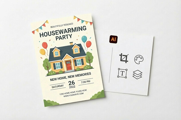 Créer et personnaliser votre carte dinvitation crémaillère à imprimer avec l IA