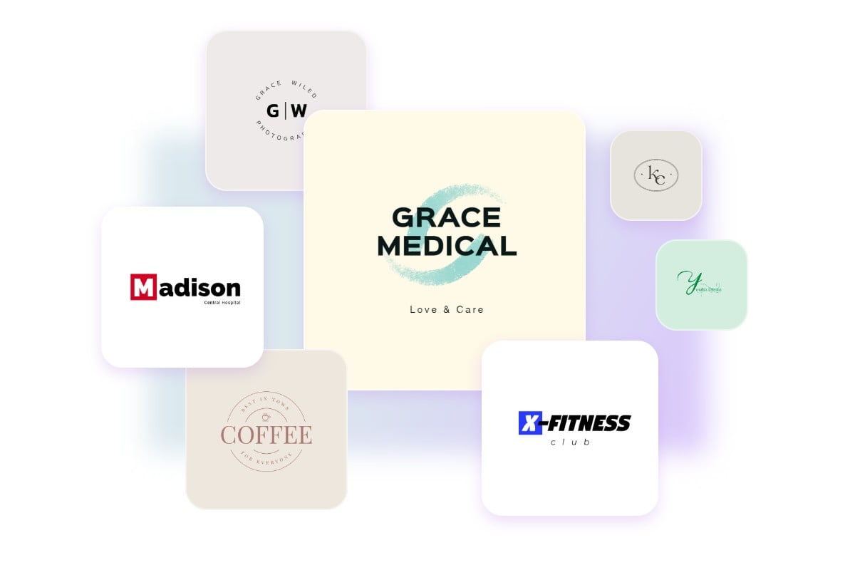 Customizable text logo templates on Fotor free text logo maker