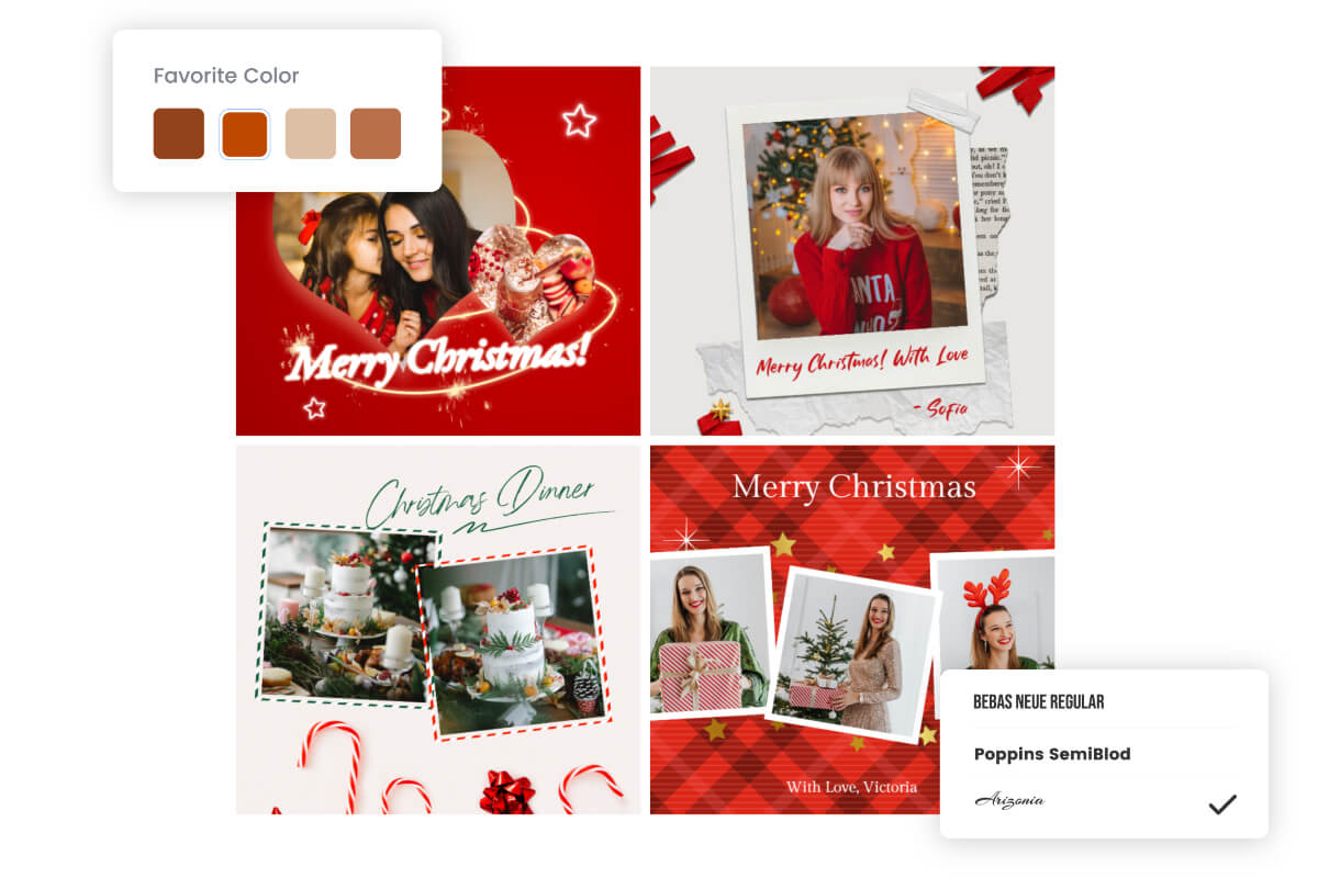 Customize christmas card designs in Fotor