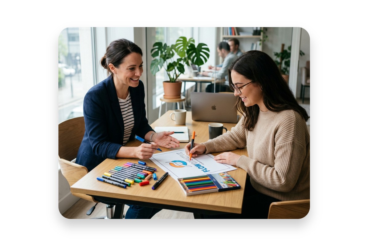 Lasse die Kunde die Ausmalbild von Unternehemenlogo für Spaß