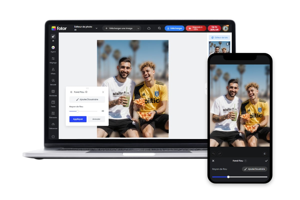 Diverses plateformes de floutage de photo