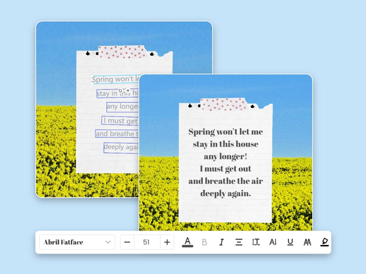 Edit and customize the translated image details with Fotor free image text translator