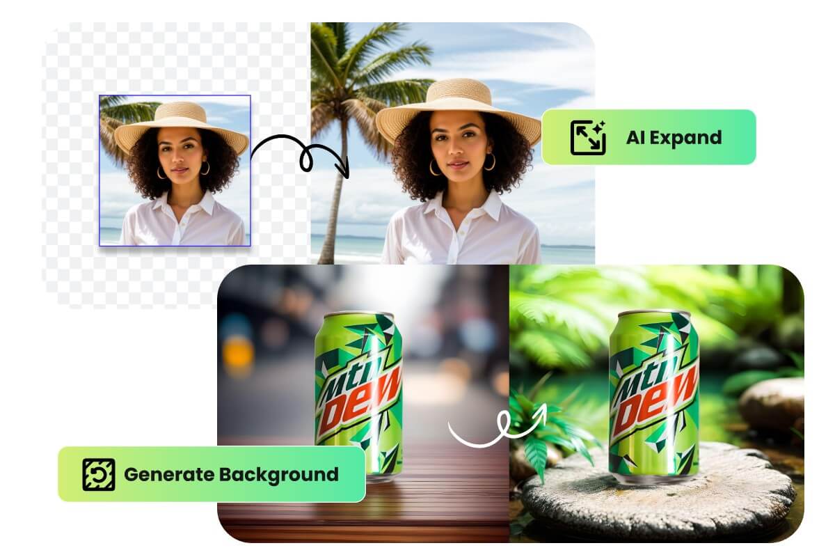 生成的な塗りつぶしと生成的な拡張による画像の編集