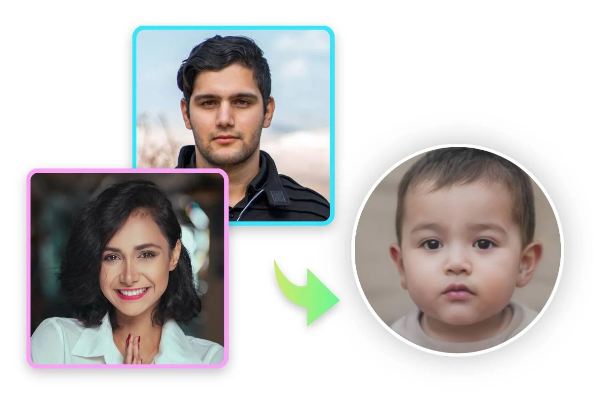 Ein Baby Gesicht von einem normalen Mann mit einem Promi