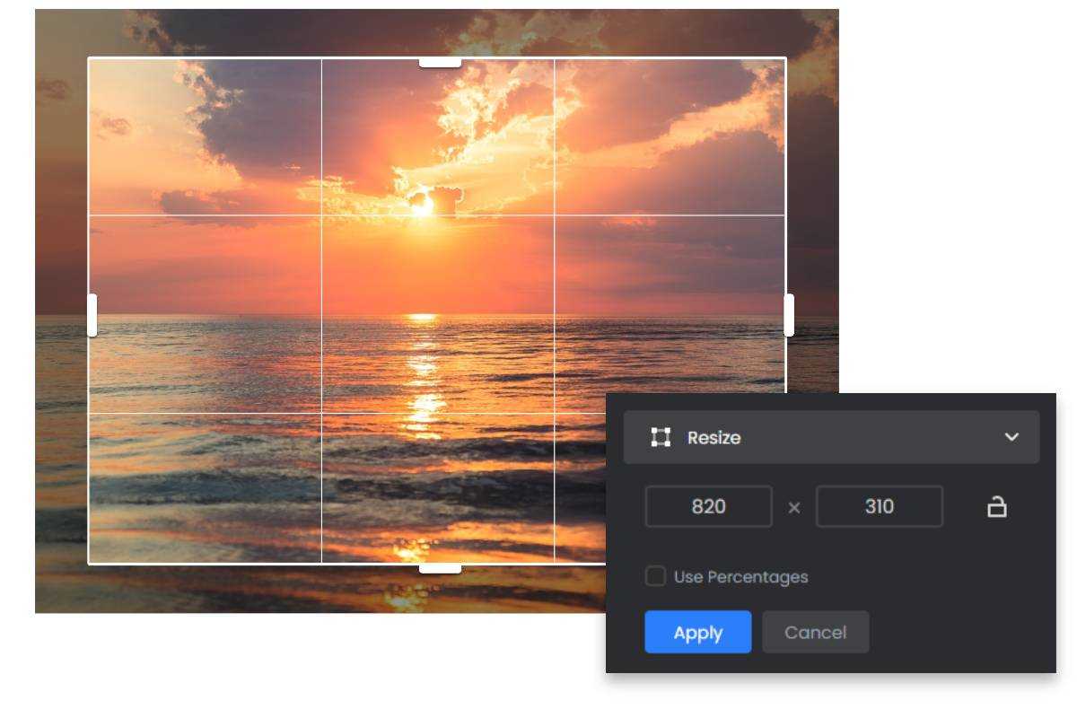 El redimensionador de imágenes de Facebook rápido y fácil de Fotor