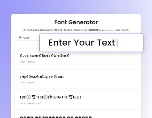 Enter text in Fotors cool font generator