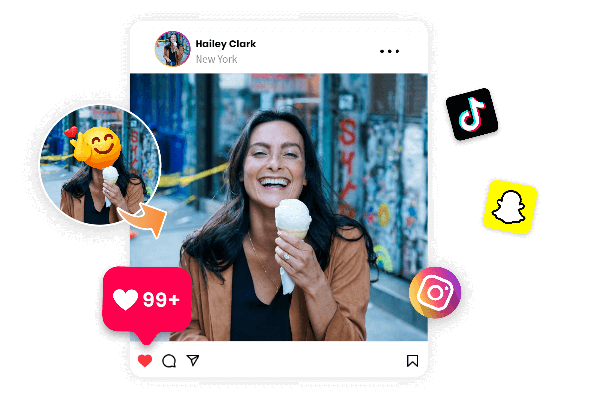 enjoy face emoji remover to restore your perfect image