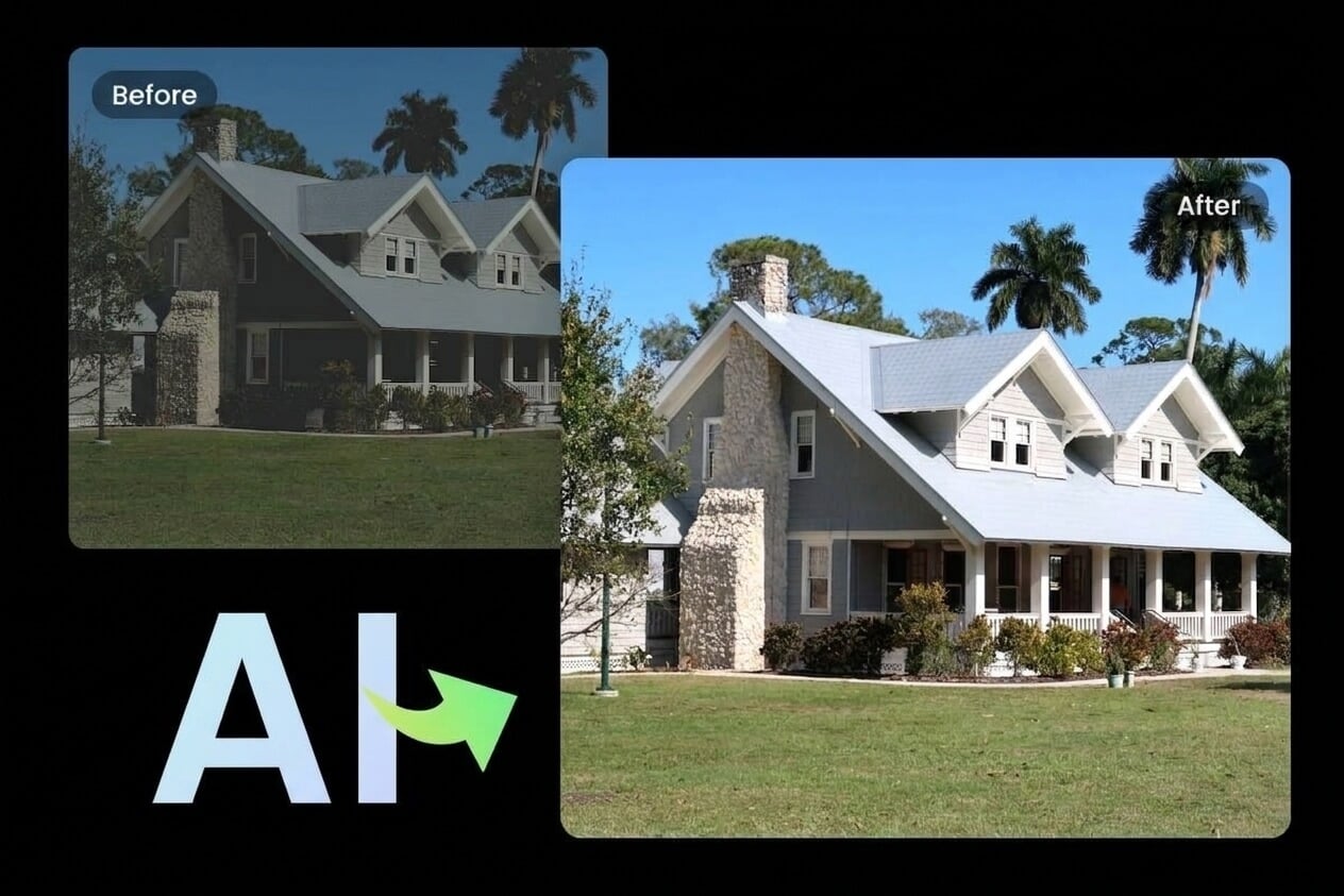 Fix lighting and color problems of a real estate photo automatically and instantly with Fotors AI real estate photo editor