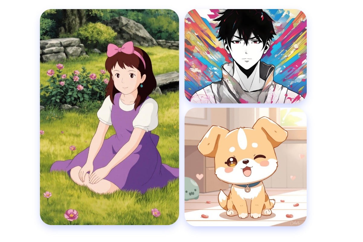 Beispiele für die Ergebnisse aus dem Fotor KI-Cartoon-Charaktergenerator