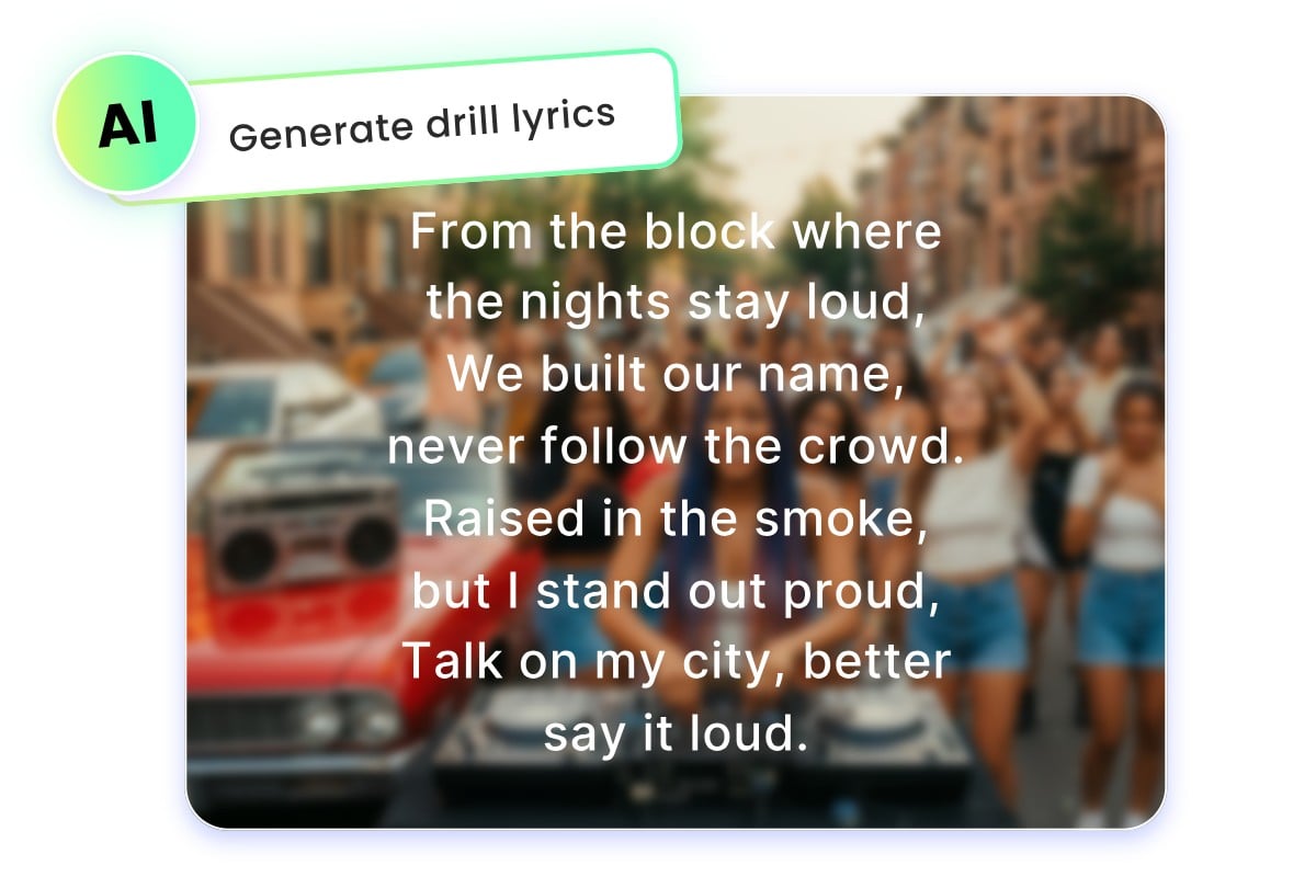 Fotor AI drill rap song lyrics generator