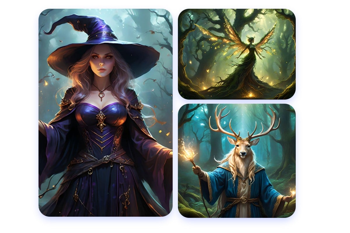 Beispiele für den Fotor KI-Fantasy-Charaktergenerator