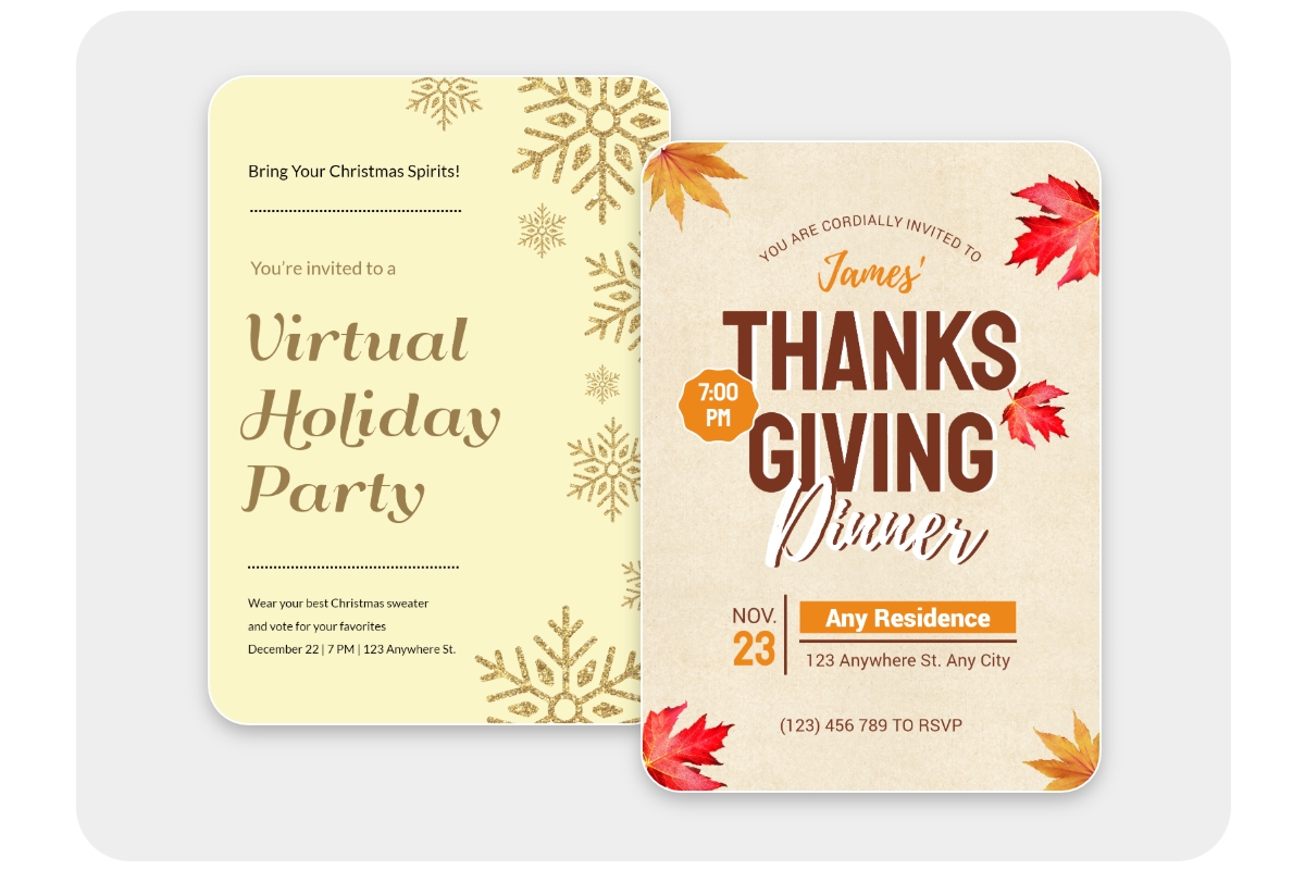 Fotor holiday invitation templates