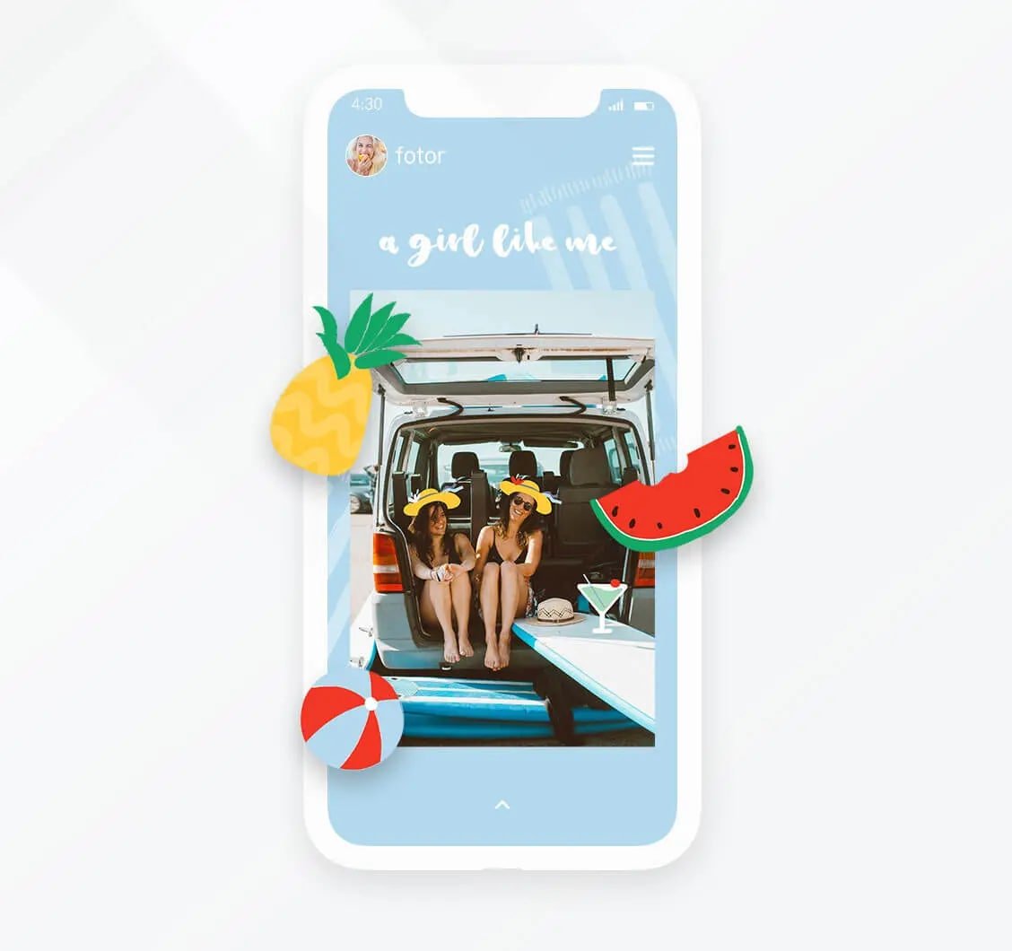 Fotor instagram story template on i Phone