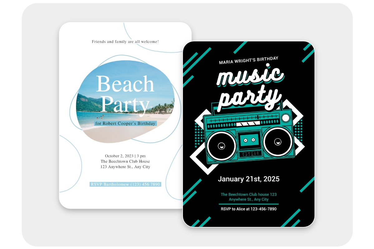 Fotor party invitation templates