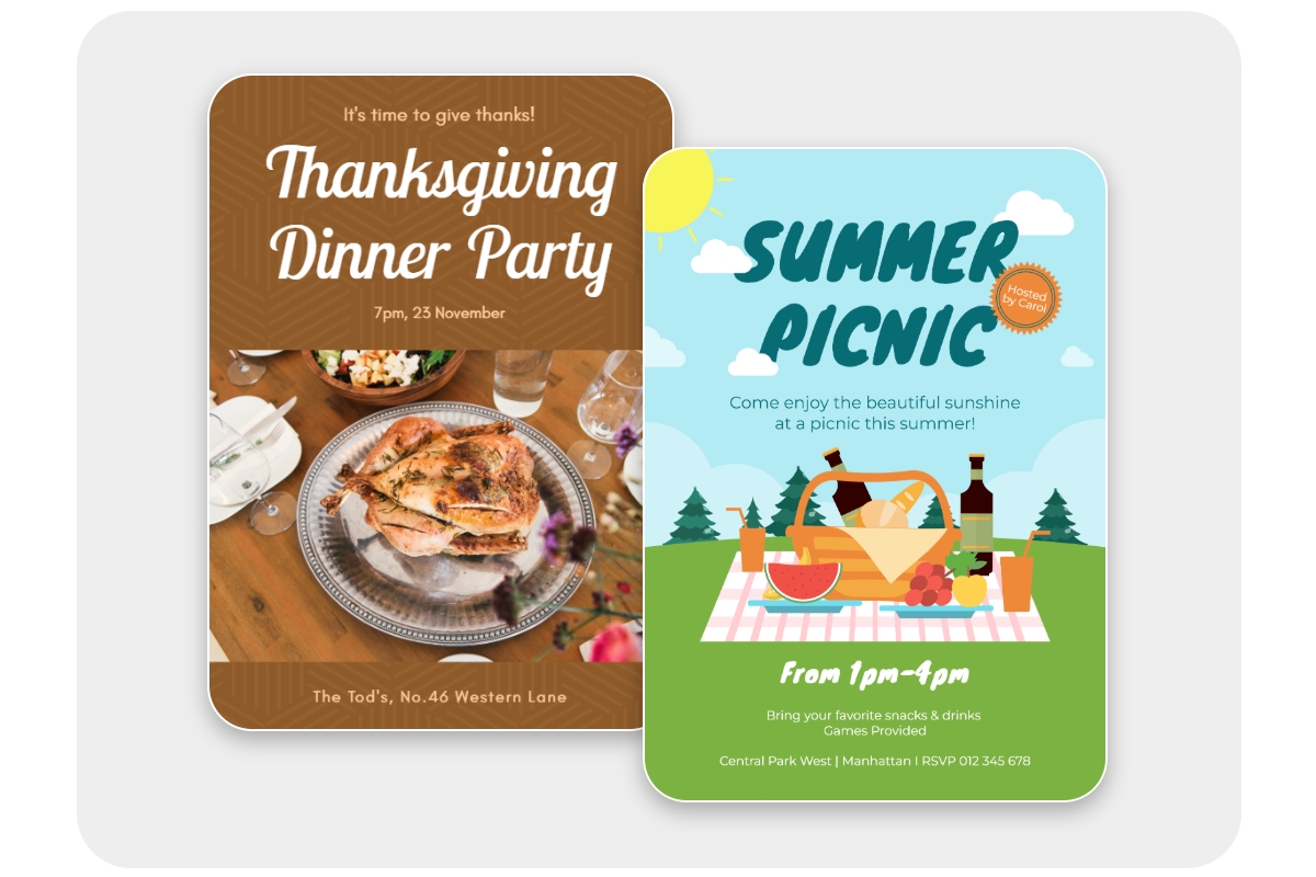 Fotor picnic dinner invitation templates