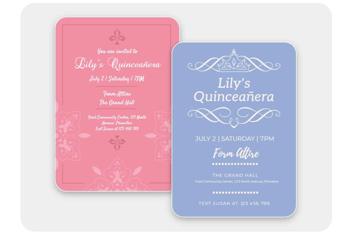 Fotor quinceanera invitation templates