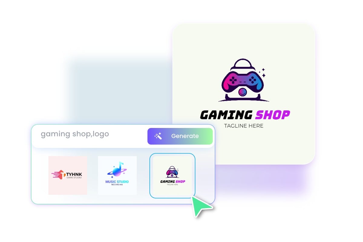Generate gaming logo designs from text with Fotor AI gaming logo generator