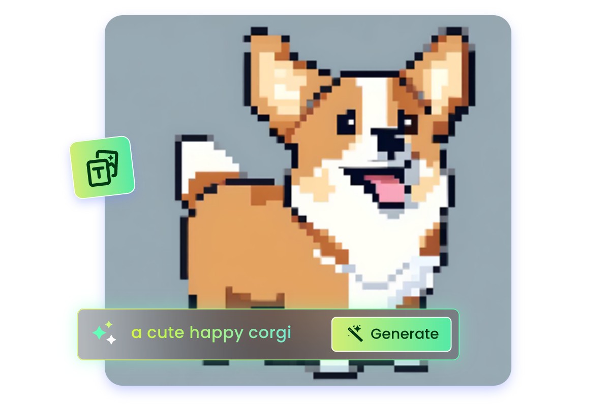 Generate pixel yellow dog form text with our pixel art generator
