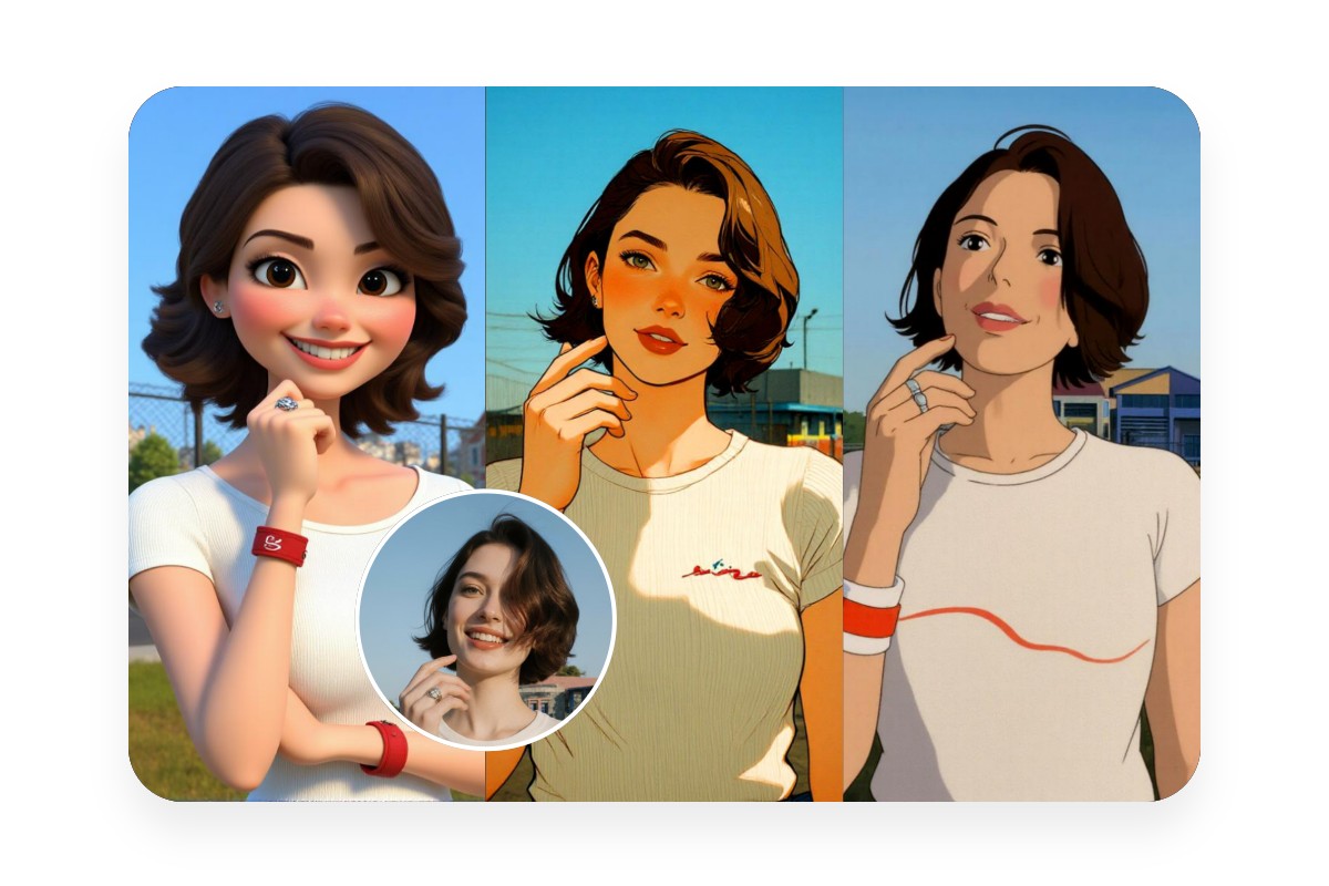 Generate realistic 3 D comic cartoon or any stylized design