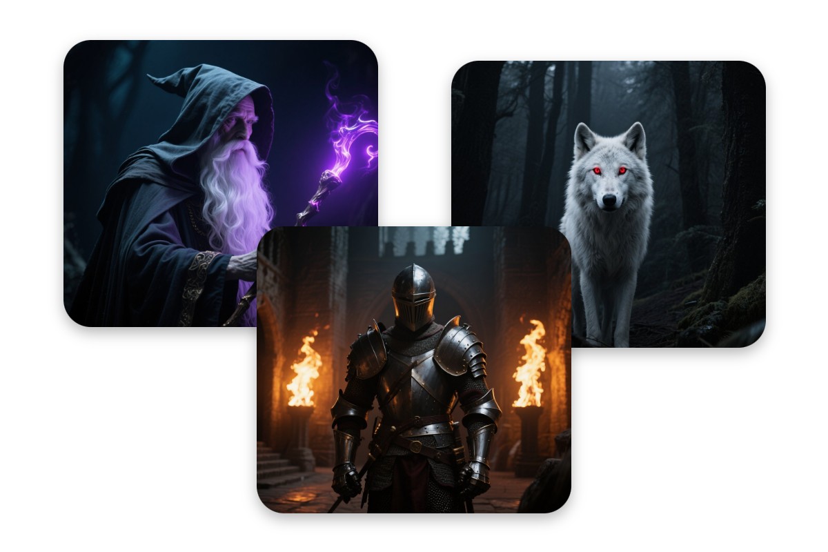 Generate retro 80s dark fantasy art with fotor