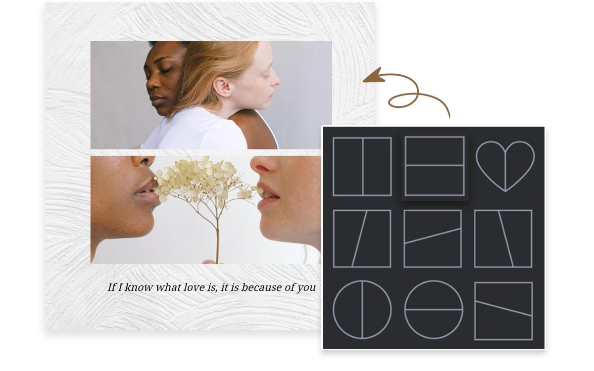 Gunakan bingkai untuk menggabungkan Gambar 2 orang