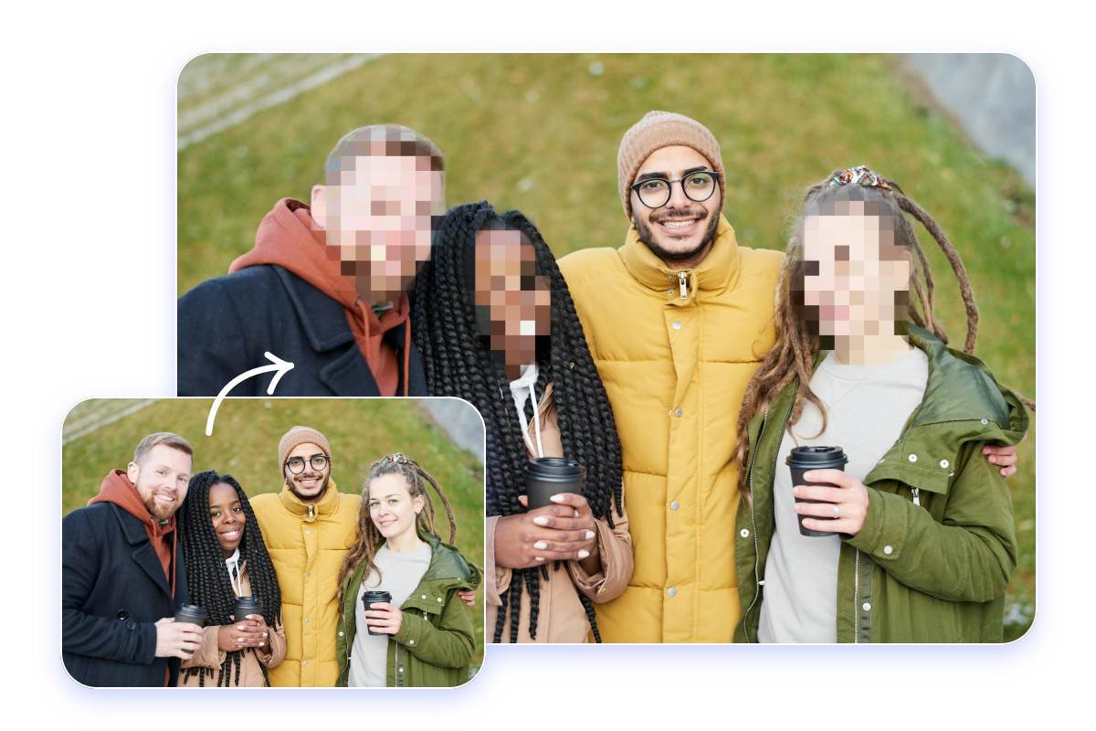 Heben Sie sich mit dem Tool zum Verpixeln von Gesichtern hervor