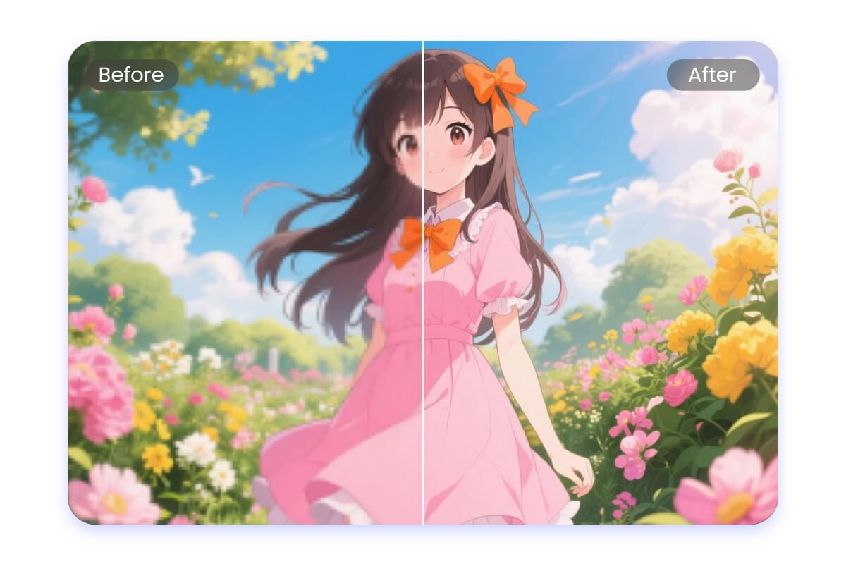 Increase clarity and resolution of pixelated anime images