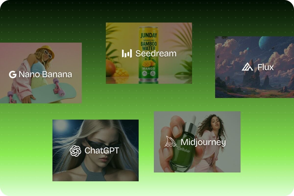 Leading AI image generation models including Nano Banana GPT Image Midjourney FLUX and Seedream available in Fotor free AI image generator