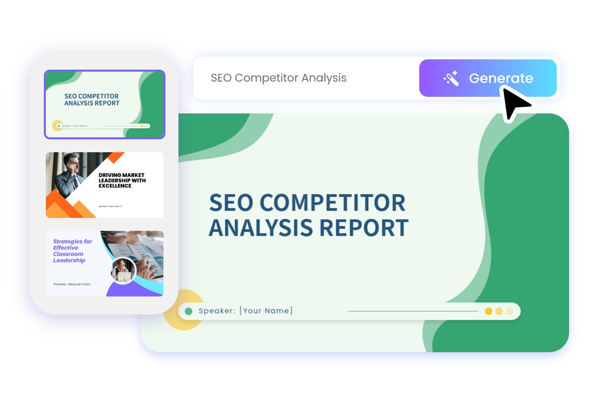 Make SEO competitor analysis reports online with Fotor AI presentation maker easily