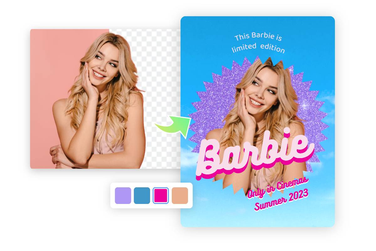 barbie-selfie-generator-make-barbie-selfie-poster-online-fotor