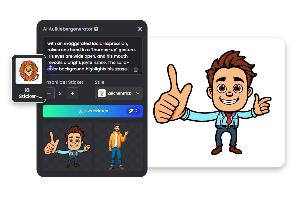 Mit dem Fotor KI Sticker Generator einfach per Text deinen Sticker erstellen