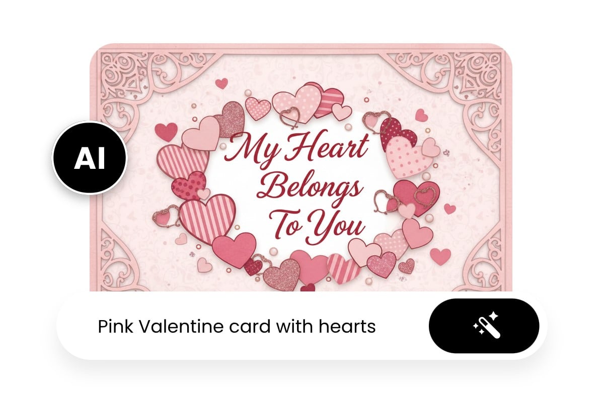 Mit dem KI Bildgenerator von Fotor deine Ideen in Valentinskarten umwandeln