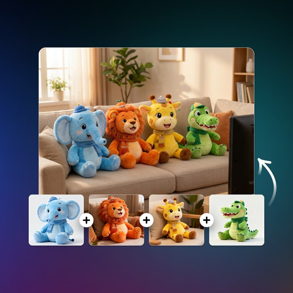 4枚の画像を組み合わせた際のNano banana proによる高度なキャラクター一貫性機能