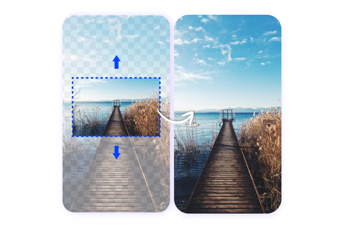 Oupaint a picture of a long bridge into a cell phone wallpaper size