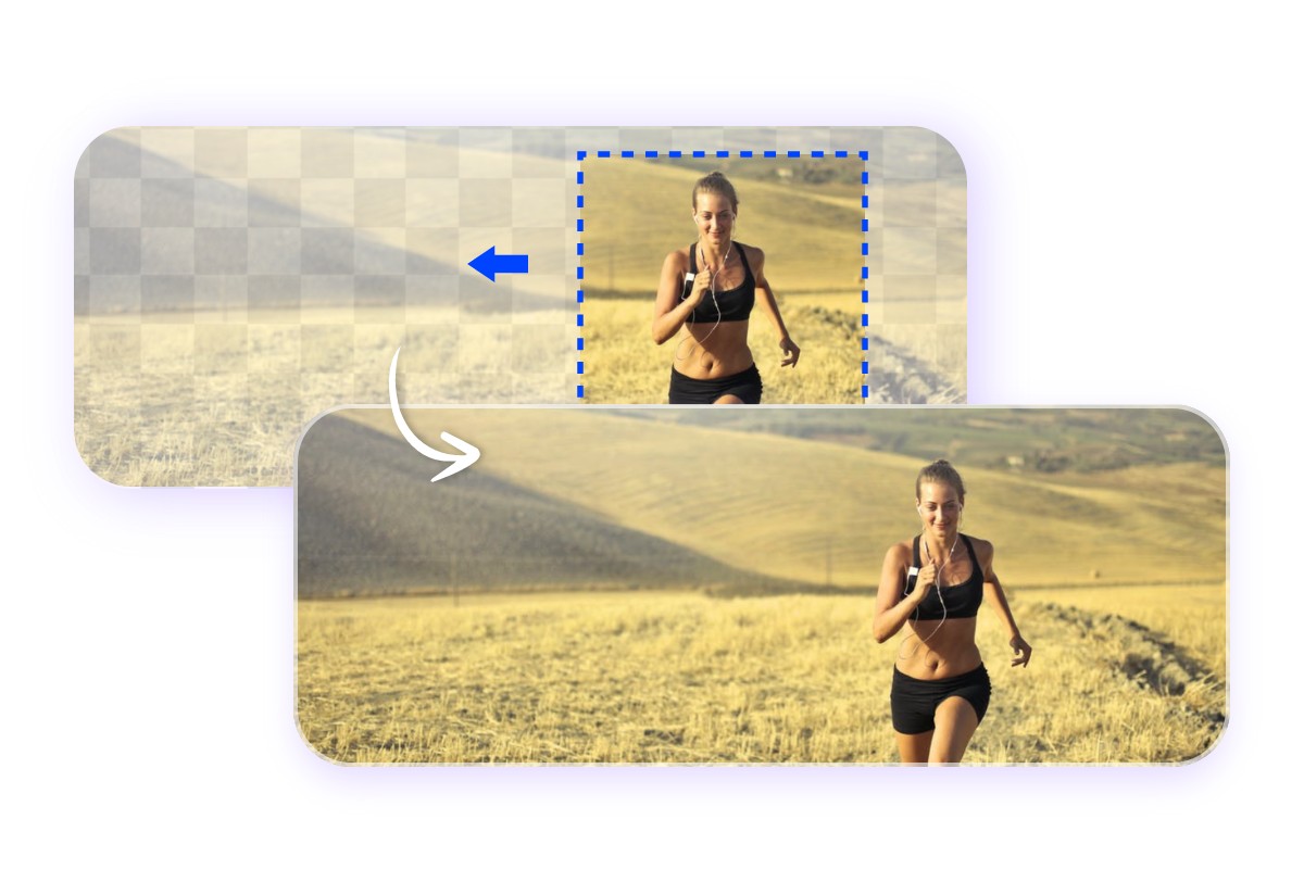 Oupaint a picture of a sunning girl into a youtube banner