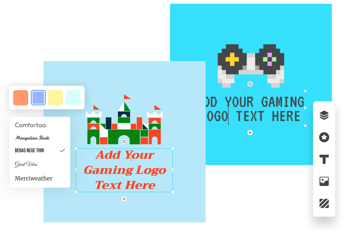 Personaliza dos logotipos de juegos sin texto con Fotor