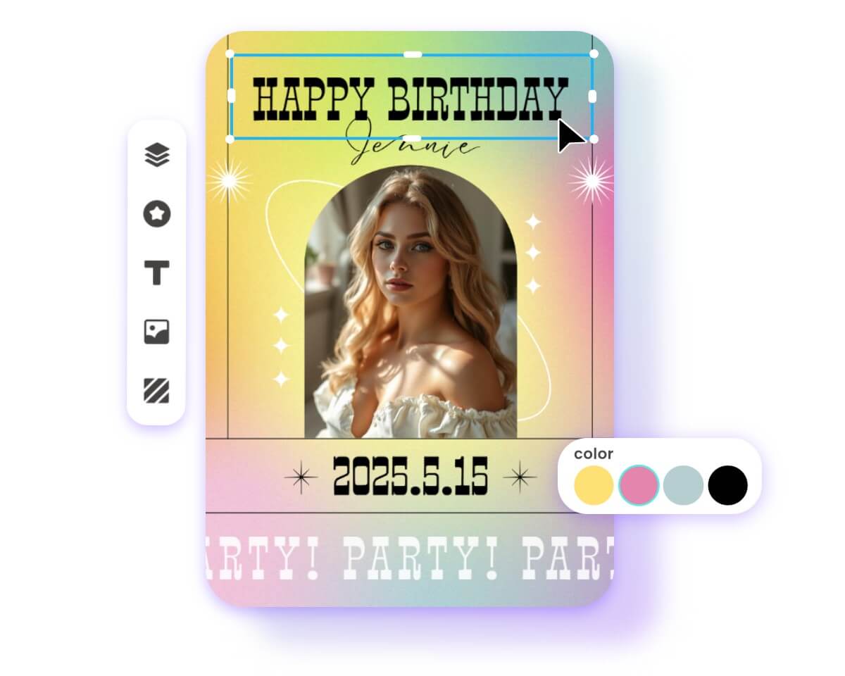 Personalize your AI poster design with pictures text colors backgrounds and more