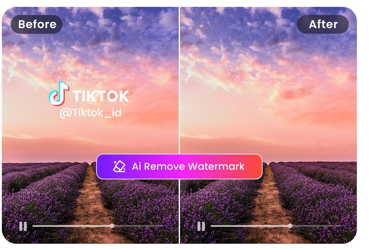 Remove the watermark from the flower field video