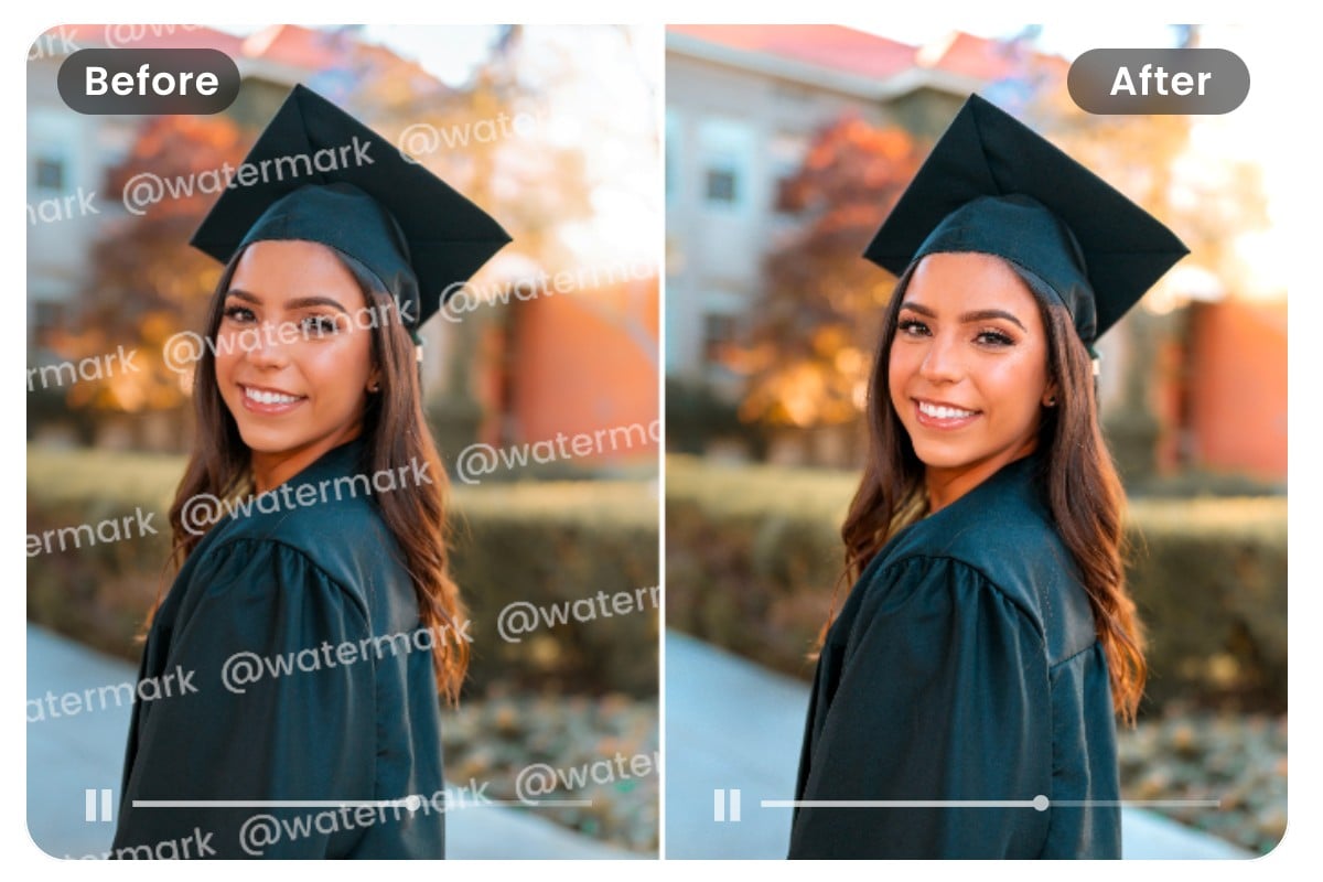 Remove the watermark from the graduation record video