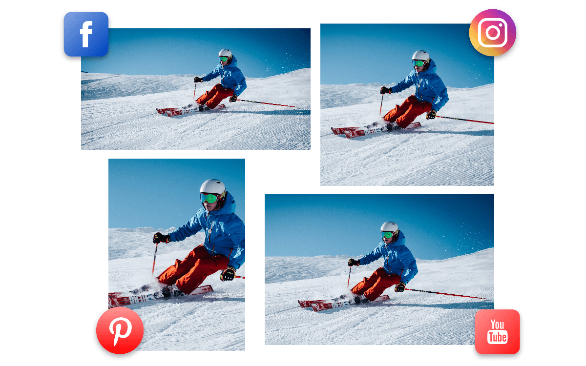 Resize skiing image for social media