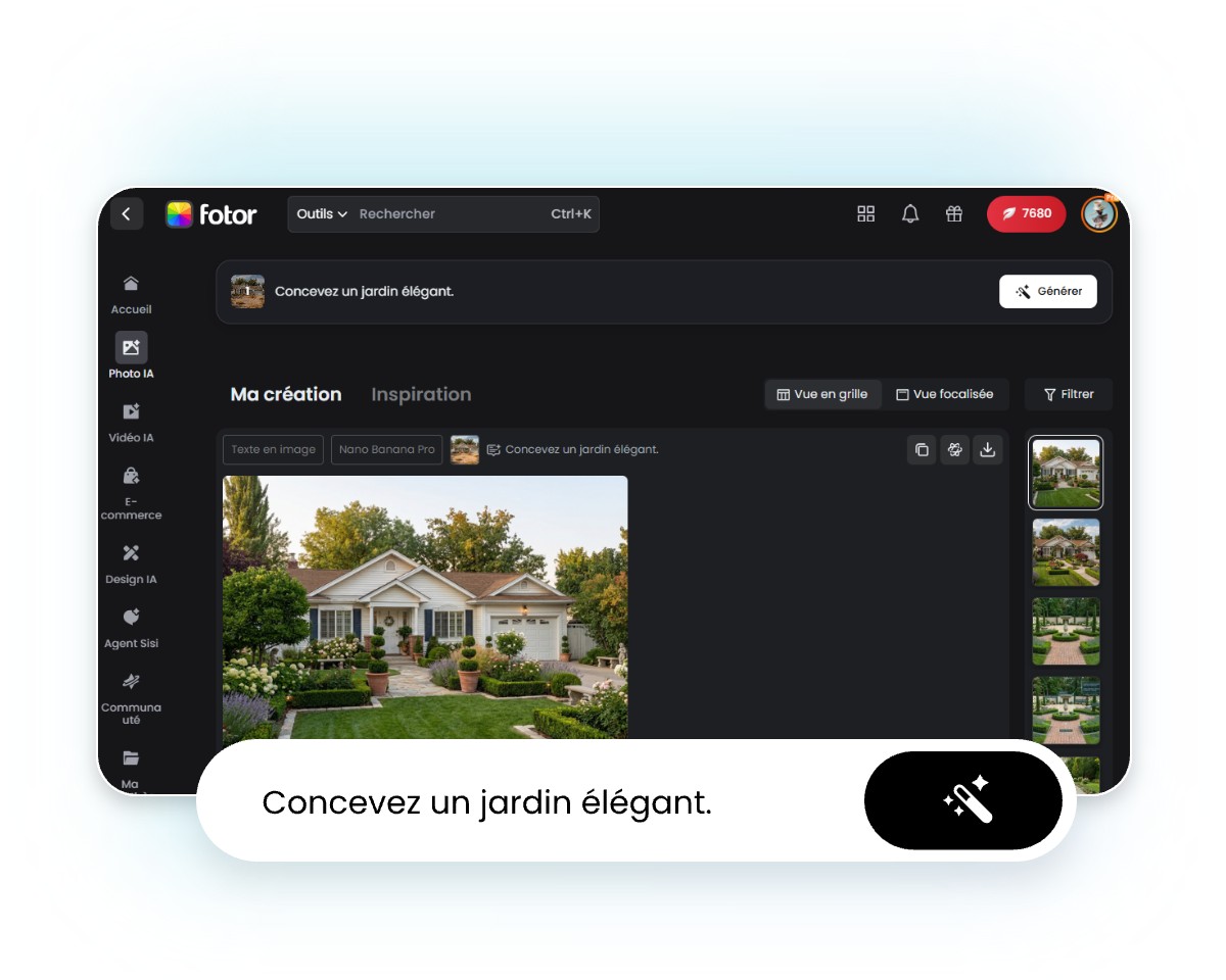 Saisir un prompt ou importer une image de référence