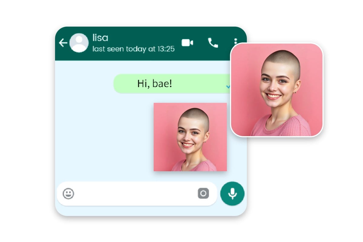 Send your shocking buzz cut hairstyle to your friends on Snapchat