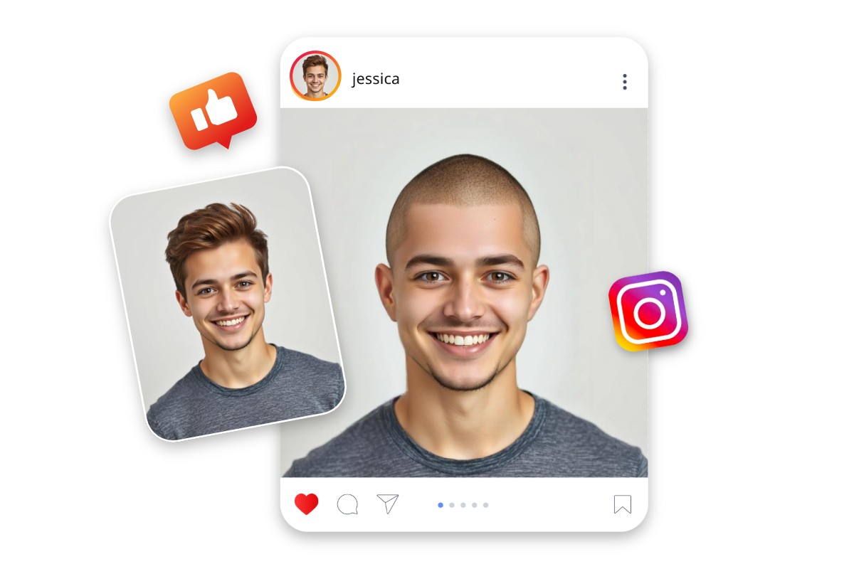 Share the buzz cut style on Instagram to get likes