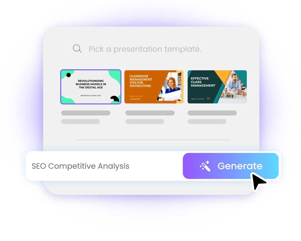Step 1 select a template and input your SEO analysis details