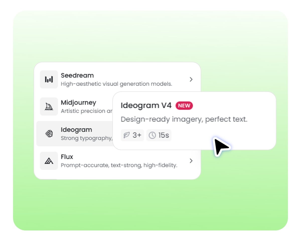 Step one select the Ideogram 4 ai image model on Fotor