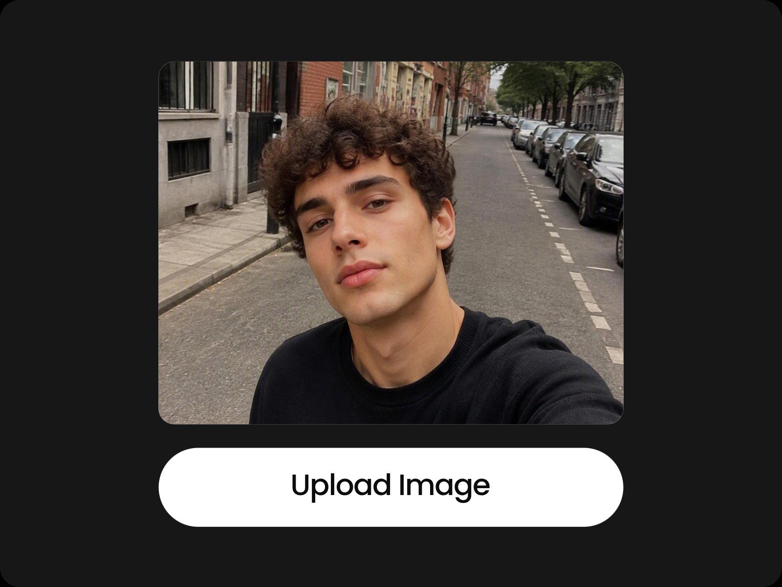 Step one upload a man selfie
